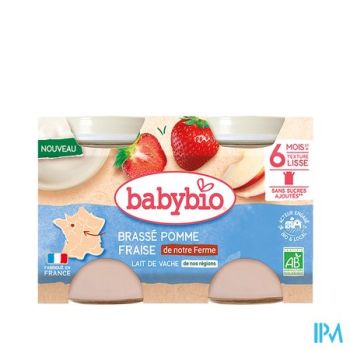 Babybio Bipack Appel-aardbei +6m 2x130g 51093