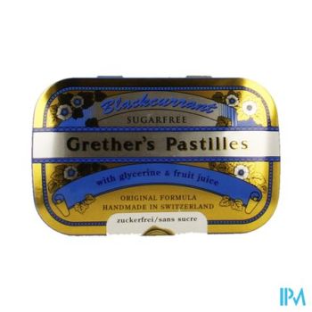 Blackcurrant Grethers Zonder Suiker Drag 60g