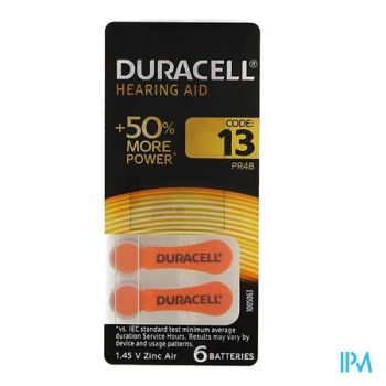 Duracell Easytab Hoorbatterij Da13 6 Oranje