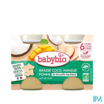 Babybio Potje Kokos Mango Ananas 6m 2x130g
