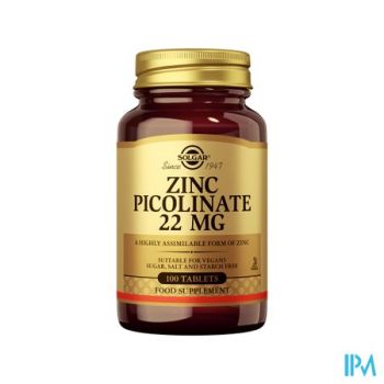 Solgar Zink Picolinaat Comp 100x22mg