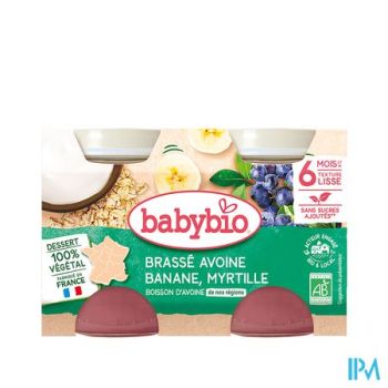 Babybio Potje Haver Banaan Bosbes 6m 2x130g