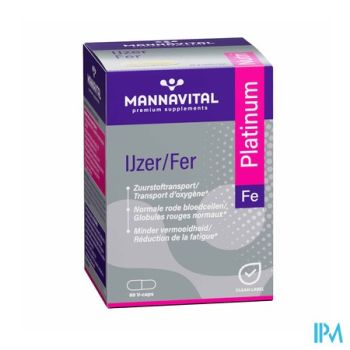 Mannavital Ijzer Platinum V-caps 60
