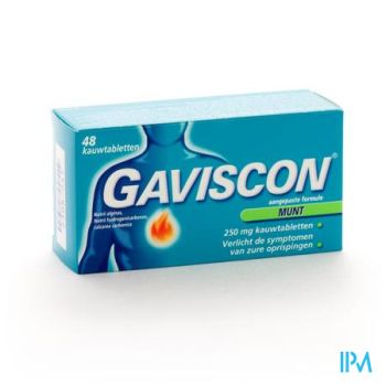 Gaviscon Munt Kauwtabletten 48 X 250mg