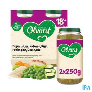 Olvarit Doperwtjes Kalkoen Risotto 2x250g 18m01