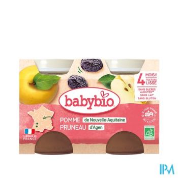 Babybio Potjes Appel-pruim 2x130g