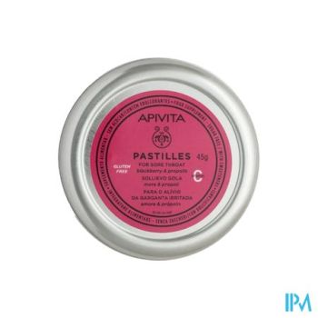 Apivita Pastilles Keelpijn Zwarte Bes-honing 45g