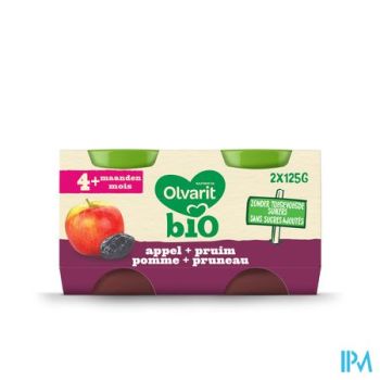 Olvarit Bio Appel Pruim 4m 2x125g