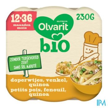 Olvarit Bio 12-36m Doperwt. Venkel Quinoa