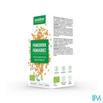 Purasana Fenegriek 330mg Bio V-caps 120