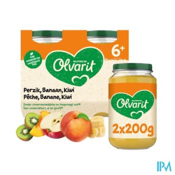 Olvarit Perzik Banaan Kiwi 2x200g 6m60