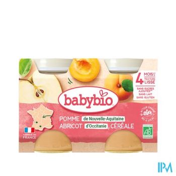 Babybio Potjes Appel-abrikoos-granen 2x130g