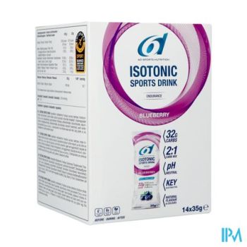 6d Isotonic Sports Drink Blueberry Pdr Zakje14x35g