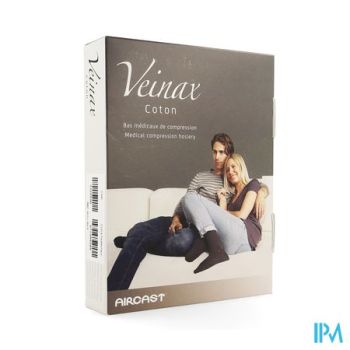 Veinax Kous Katoen Man Lang Zwart Maat