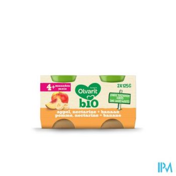 Olvarit Bio Appel Nectarine Banaan 4m 2x125g
