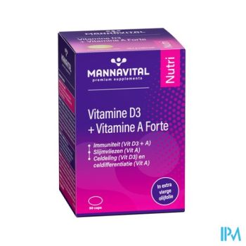 Mannavital Vitamine D3 + Vitamine A Forte Caps 90