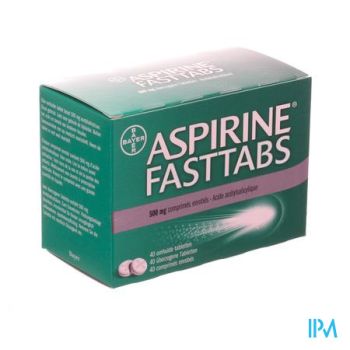 Aspirine Fasttabs 500mg Filmomh Tabl 40
