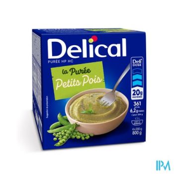 Delical Puree Hphc Doperwten 4x200g