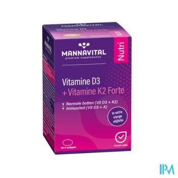 Mannavital Vitamine D3 + K2 Forte V-caps 90